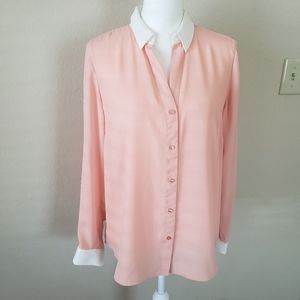 THE LIMITED long sleeve dress blouse size L peach color